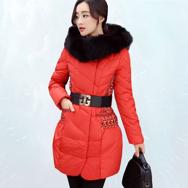 large fur collar long fashion white duck down coat 2019 winter jacket women tight waist red evaluation 90% down outwear sl113, Black
large fur collar long fashion white duck down coat 2019 winter jacket women tight waist red evaluation 90% down outwear sl113, Black