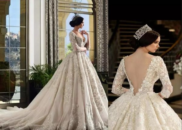 2019 gorgeous long sleeve wedding dresses sheer open back tulle and lace wedding dress count train custom made bridal gowns plus size, White
2019 gorgeous long sleeve wedding dresses sheer open back tulle and lace wedding dress count train custom made bridal gowns plus size, White