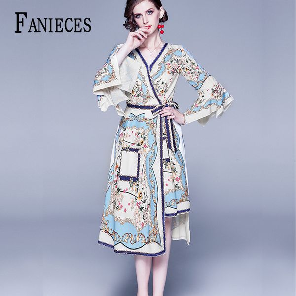 3/4 long sleeve runway dresses women's high-quality v neck irregular baroque printing casual blue dress party vestido robe femme, Black;gray
3/4 long sleeve runway dresses women's high-quality v neck irregular baroque printing casual blue dress party vestido robe femme, Black;gray