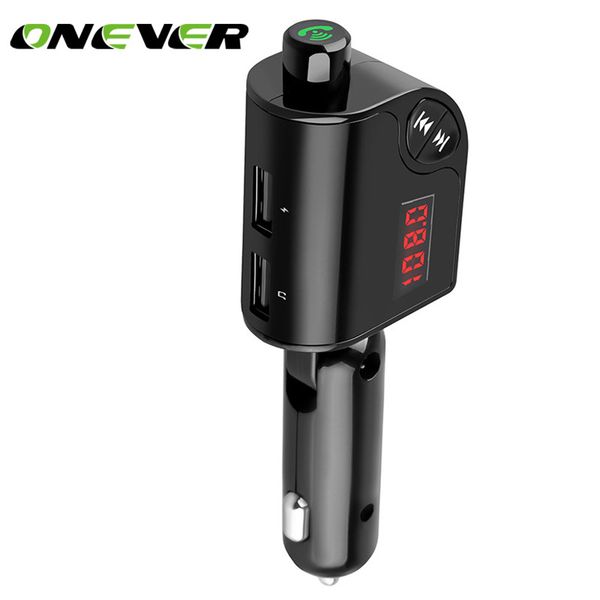 

onever rotatable bluetooth car kit fm transmitter mp3 player modulator with 2.5a dual usb car charger support tf card/u disk