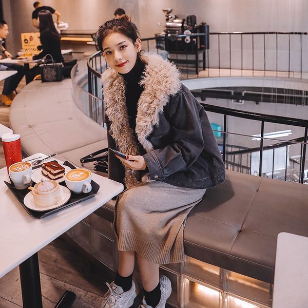2019 winter new style curly yarn cowboy joint cotton-padded clothes korean-style lambs wool plus cotton cowboy cotton-padded clo, Blue;black
2019 winter new style curly yarn cowboy joint cotton-padded clothes korean-style lambs wool plus cotton cowboy cotton-padded clo, Blue;black