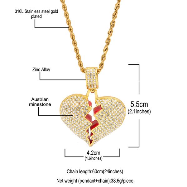 tlt iced out broken love heart pendant necklaces bling crystal rhinestone love charm gold silver twisted chain hip hop jewelry k5353
tlt iced out broken love heart pendant necklaces bling crystal rhinestone love charm gold silver twisted chain hip hop jewelry k5353