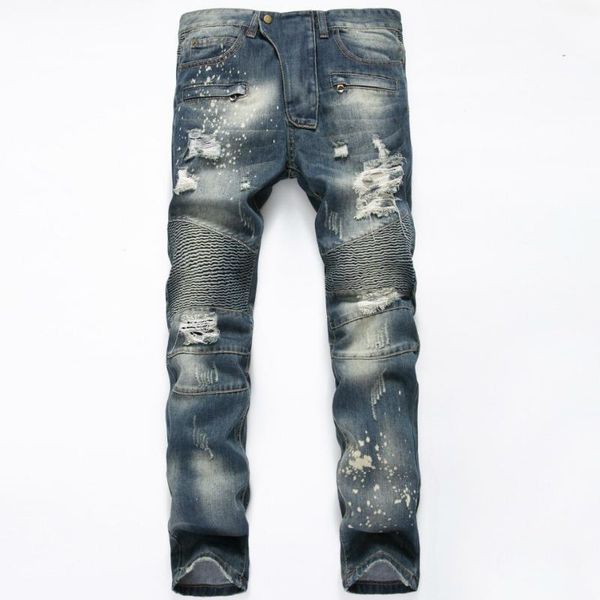 men's jeans retro nostalgia embroidered hole motorcycle slim stretch pants moto & biker full length skinny jeans distressed, Blue
men's jeans retro nostalgia embroidered hole motorcycle slim stretch pants moto & biker full length skinny jeans distressed, Blue