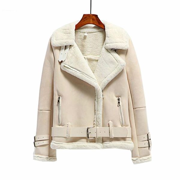 winter thick warm suede jacket women zipper motorcycle suede leather coat high street female shearling overcoat, Black
winter thick warm suede jacket women zipper motorcycle suede leather coat high street female shearling overcoat, Black