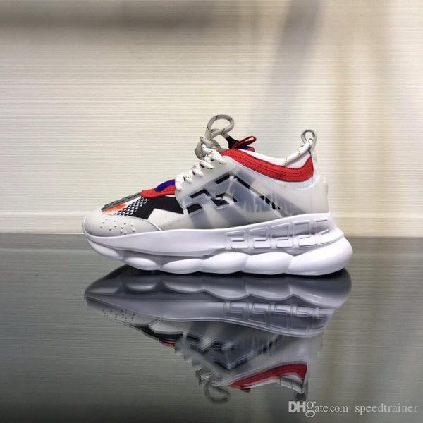 2019 Versace Chain Reaction Роскошные Дизайнерские Туфли Мужчины Женщины Кроссовки Снежный Б