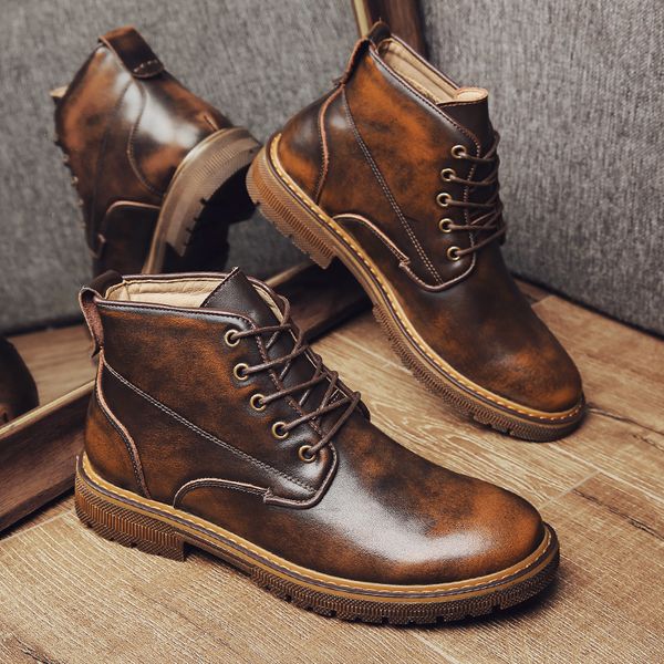 cimim brand retro men genuine leather high help boots outdoor fashion comfortable work boots new casual men's, Black
cimim brand retro men genuine leather high help boots outdoor fashion comfortable work boots new casual men's, Black