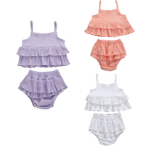 clothing sets infant kids baby girls suspender vest t-shirt shorts 2-piece set sleeveless flouncing pleated elastic summer ribbed solid, White
clothing sets infant kids baby girls suspender vest t-shirt shorts 2-piece set sleeveless flouncing pleated elastic summer ribbed solid, White