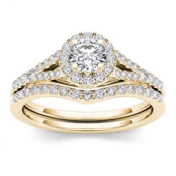 new luxury gold zircon women ring set 2pcs round zircon stone inlaid lovers wedding band alibaba express, Slivery;golden
new luxury gold zircon women ring set 2pcs round zircon stone inlaid lovers wedding band alibaba express, Slivery;golden