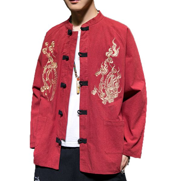 men's jackets men red kimono jacket 2021 cotton print closure button kongfu coat male loose cardigan retro overcoat m-5xl, Black;brown
men's jackets men red kimono jacket 2021 cotton print closure button kongfu coat male loose cardigan retro overcoat m-5xl, Black;brown