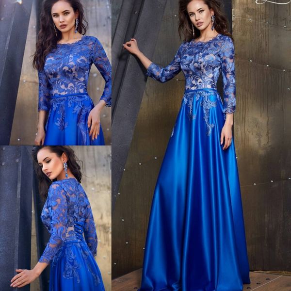 royal blue long sleeves lace evening dresses bateau neck a line appliqued prom gowns floor length satin formal dress, Black;red
royal blue long sleeves lace evening dresses bateau neck a line appliqued prom gowns floor length satin formal dress, Black;red