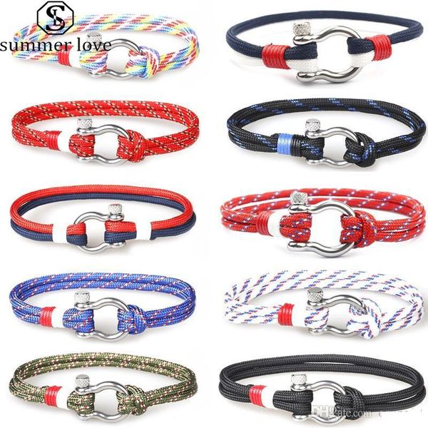 fashion stainless steel bracelet navy style braided rope buckles survival bracelets for men women charm jewelry gift wholesale-z, Black
fashion stainless steel bracelet navy style braided rope buckles survival bracelets for men women charm jewelry gift wholesale-z, Black