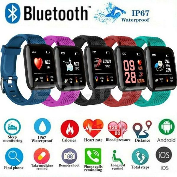 116plu Mart Band Bracelet Color Lcd Creen Fitne Tracker Pedometer Heart Rate Blood Pre Ure Monitor D13 Mart Band Wri Tband