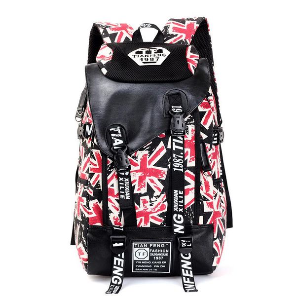 new super large fashion cool leisure canvas backpack travel bag for men and women great britain flag doodle letter printing
new super large fashion cool leisure canvas backpack travel bag for men and women great britain flag doodle letter printing