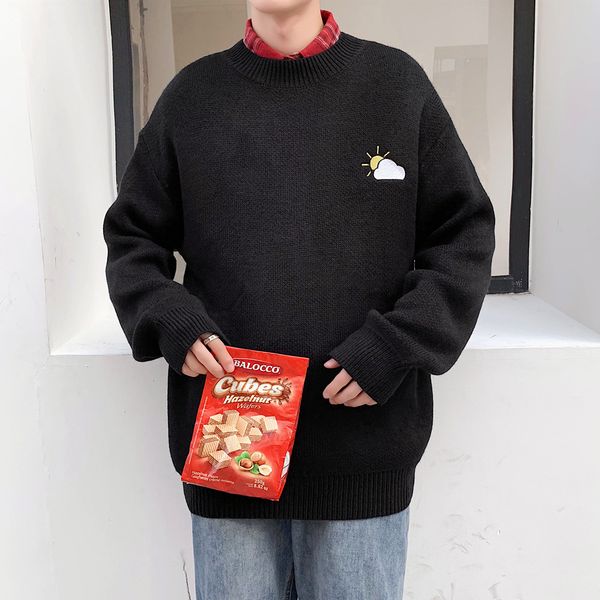 winter sweater men warm fashion solid color embroidery casual o-neck sweater pullover man streetwear loose long-sleeved sweater, White;black
winter sweater men warm fashion solid color embroidery casual o-neck sweater pullover man streetwear loose long-sleeved sweater, White;black