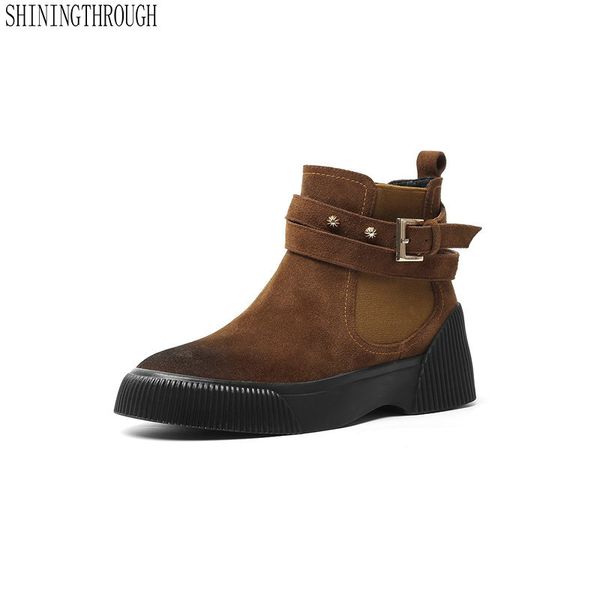 women motorcycle boots suede leather platform shoes woman round toe casual ladies shoes woman basic boots, Black
women motorcycle boots suede leather platform shoes woman round toe casual ladies shoes woman basic boots, Black