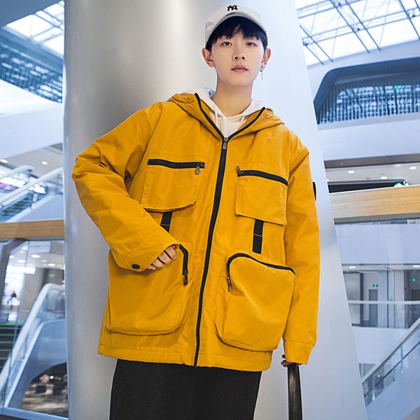 new 2019 spring and summer fashion trend korean casual couple harajuku tooling wind plus velvet large size loose cotton coat, Black
new 2019 spring and summer fashion trend korean casual couple harajuku tooling wind plus velvet large size loose cotton coat, Black