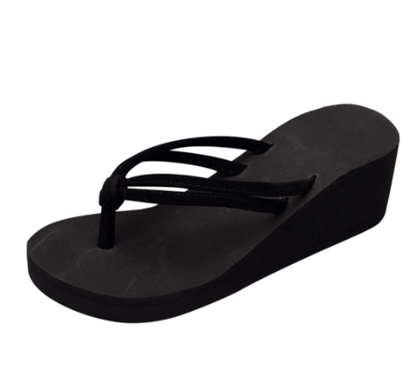 slipper ladies solid colour non-slip slippers high heel wedge flip-flops beach sandals for ladies with thick soles, Black
slipper ladies solid colour non-slip slippers high heel wedge flip-flops beach sandals for ladies with thick soles, Black