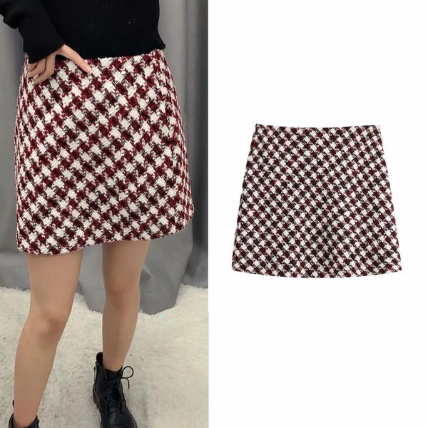 england women's skirt plaid textured tweed casual mini suit skirt a-line stylish office lady wear chic female skirts mujer, Black
england women's skirt plaid textured tweed casual mini suit skirt a-line stylish office lady wear chic female skirts mujer, Black
