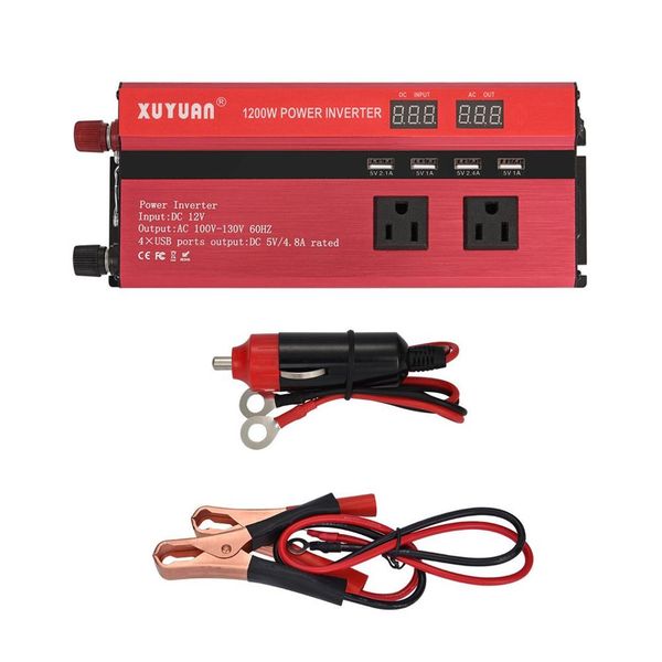 1200w dual led diaplay car power inverter converter charger adapter modified sine wave with 4 usb port & 3 us plug
1200w dual led diaplay car power inverter converter charger adapter modified sine wave with 4 usb port & 3 us plug