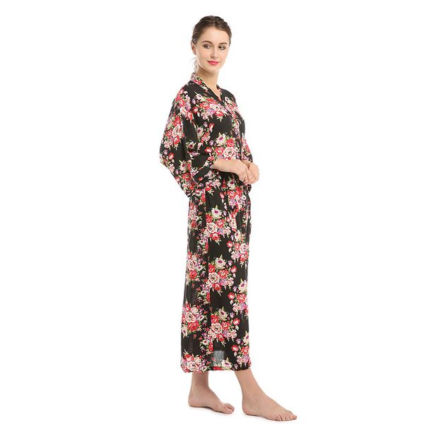 elegant long three quarter bridesmaid wedding robe vintage print flower home clothes comfortable night gown negligee, Black;red
elegant long three quarter bridesmaid wedding robe vintage print flower home clothes comfortable night gown negligee, Black;red