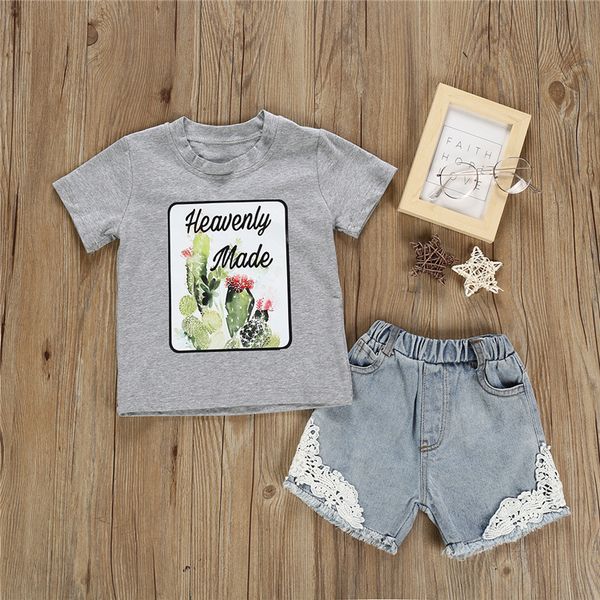 summer girl kids clothes set grey round collar short sleeve +lace denim shorts 2 pieces sets kids designer clothes girls jy582, White
summer girl kids clothes set grey round collar short sleeve +lace denim shorts 2 pieces sets kids designer clothes girls jy582, White