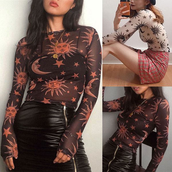 женщины весна длинным рукавом sexy o-neck club party see through футболки топы женские вс moom star mesh тонкий марля crop top, White
женщины весна длинным рукавом sexy o-neck club party see through футболки топы женские вс moom star mesh тонкий марля crop top, White