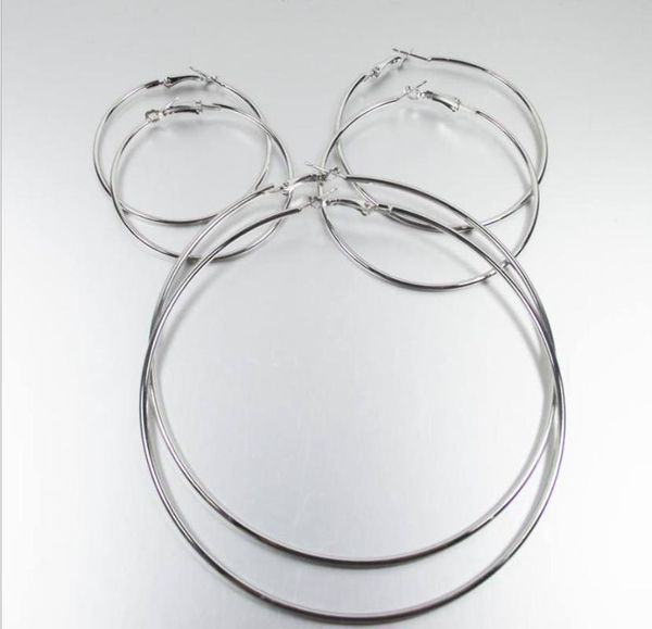 us and us style cross - border sales exaggerated metal large ring earrings personality versatile nightclub ear ring trendy f, Golden;silver