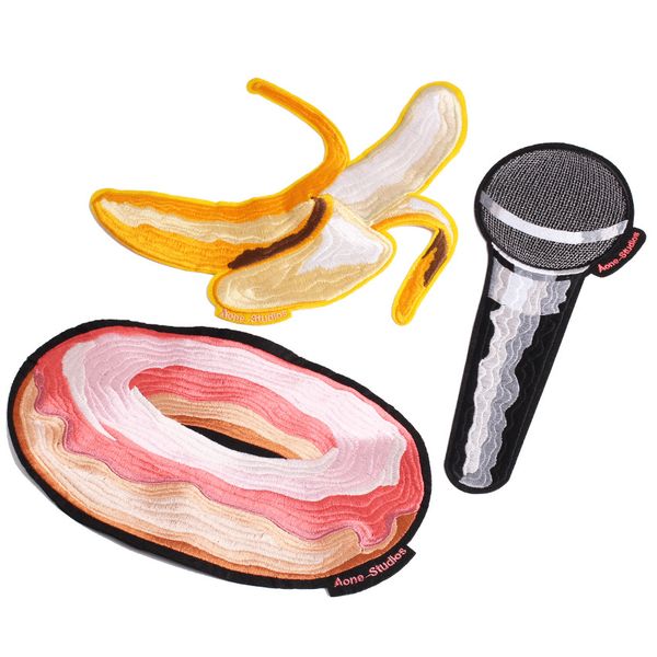 embroidery banana patches for jackets,embroidered microphone badges appliques for jeans,donut patches for clothing a74, Black
embroidery banana patches for jackets,embroidered microphone badges appliques for jeans,donut patches for clothing a74, Black