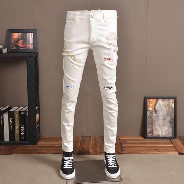 streetwear белый проблемные джинсы мужчины моды стразы рваные заплаты stretch jean, Blue
streetwear белый проблемные джинсы мужчины моды стразы рваные заплаты stretch jean, Blue