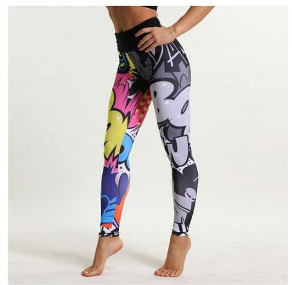 women high waist printing sports leggings fitness running tights female elastic athletic pants breathable legging new, White;black
women high waist printing sports leggings fitness running tights female elastic athletic pants breathable legging new, White;black