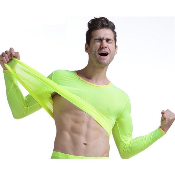 men's shirt underwear nylon leggings male ice silk elasticity long johns only shirt, Black;white
men's shirt underwear nylon leggings male ice silk elasticity long johns only shirt, Black;white