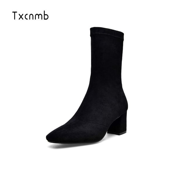 txcnmb 2018high heels shoes autumn boots new fashion boots for women round toe stretch socks, Black
txcnmb 2018high heels shoes autumn boots new fashion boots for women round toe stretch socks, Black