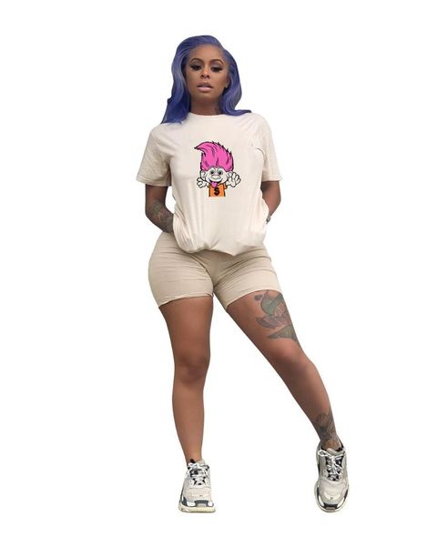 women new summer print short sleeve o-neck t shirts & shorts suit two piece set sporty tracksuit, White
women new summer print short sleeve o-neck t shirts & shorts suit two piece set sporty tracksuit, White