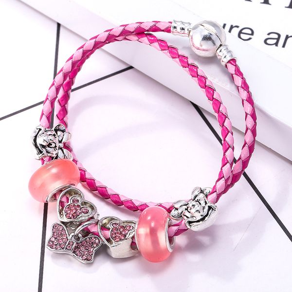 crystal bow charm bracelets&bangles bead european bracelet for women jewelry pink cz leather chain pulseira, Golden;silver
crystal bow charm bracelets&bangles bead european bracelet for women jewelry pink cz leather chain pulseira, Golden;silver