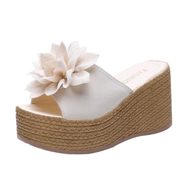 women's cloth slippers summer large flower slope with shallow mouth thick platform waterproof beach slippers new listing, Black
women's cloth slippers summer large flower slope with shallow mouth thick platform waterproof beach slippers new listing, Black