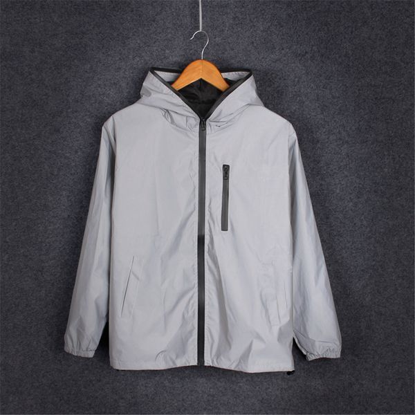 long sleeved reflective jacket men / women harajuku windbreaker jackets hooded hip-hop streetwear night shiny zipper coats#g3, Black;brown
long sleeved reflective jacket men / women harajuku windbreaker jackets hooded hip-hop streetwear night shiny zipper coats#g3, Black;brown