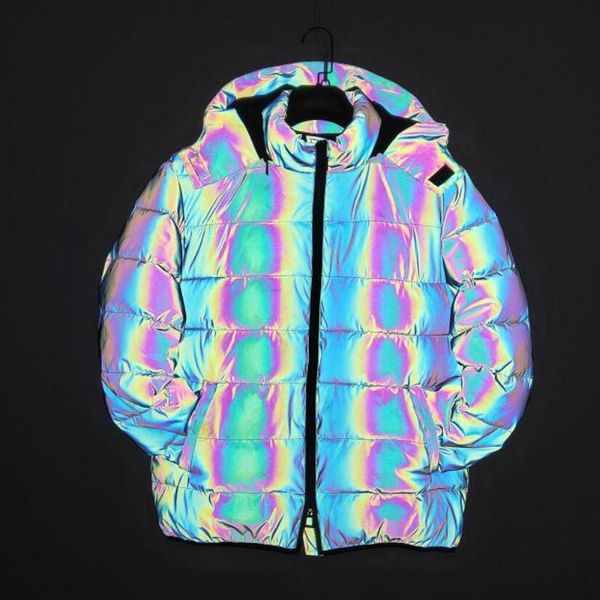 rainbow color reflective winter jacket men women warm thick hooded coat nightclub colorful reflective jackets dj stage costume, Black
rainbow color reflective winter jacket men women warm thick hooded coat nightclub colorful reflective jackets dj stage costume, Black