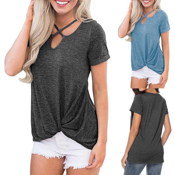 aesthetic 2019 korean clothes women short sleeve knot shirts front cross v-neck tunic loose tee shirt femme sexy casual, White
aesthetic 2019 korean clothes women short sleeve knot shirts front cross v-neck tunic loose tee shirt femme sexy casual, White
