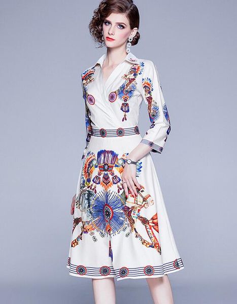 street style dresses temperament high-end women's style v-neck 3/4 sleeve white printed a-line skirt, Black;pink
street style dresses temperament high-end women's style v-neck 3/4 sleeve white printed a-line skirt, Black;pink