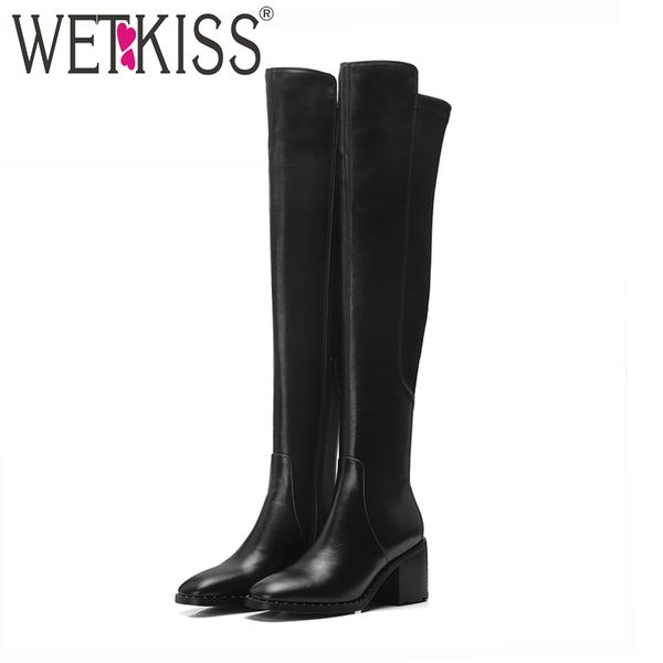 wetkiss high heels women over the knee boots square toe footwear rivet female boot stretch leather shoes woman 2018 winter, Black
wetkiss high heels women over the knee boots square toe footwear rivet female boot stretch leather shoes woman 2018 winter, Black