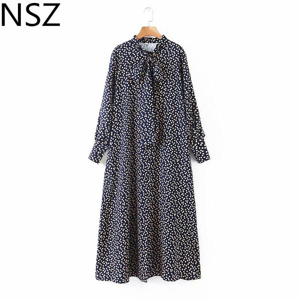 nsz women dot print long maxi dress long sleeve bow tied elegant dress, Black;gray
nsz women dot print long maxi dress long sleeve bow tied elegant dress, Black;gray