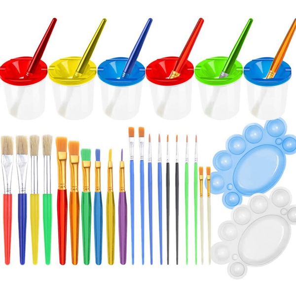 gift sets 28-piece paint pen leak-proof cup set with lid and brush, ran colors