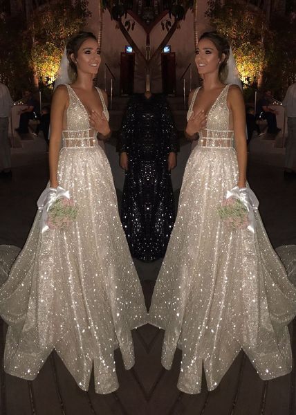 glitter sequins white prom dresses deep v neck sweep train long bachelorette parties evening gown backless plus robes en paillettes, Black
glitter sequins white prom dresses deep v neck sweep train long bachelorette parties evening gown backless plus robes en paillettes, Black