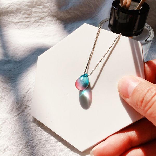 new arrival all matching fashion candy colored glaze glass pendant quality chain women necklace trendy waterdrop necklace, Silver
new arrival all matching fashion candy colored glaze glass pendant quality chain women necklace trendy waterdrop necklace, Silver
