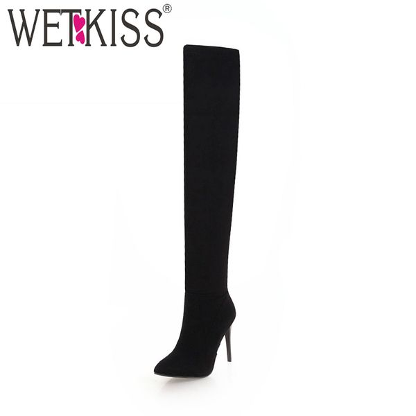 wetkiss winter over the knee boots pointed toe footwear fur shoes high heels flock lady shoes women 2018 female boot plus size, Black
wetkiss winter over the knee boots pointed toe footwear fur shoes high heels flock lady shoes women 2018 female boot plus size, Black