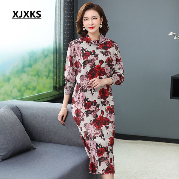 xjxks 100% pure wool long sweater women pullover 2020 spring new loose plus size fashion printing women knitted dress, White;black
xjxks 100% pure wool long sweater women pullover 2020 spring new loose plus size fashion printing women knitted dress, White;black