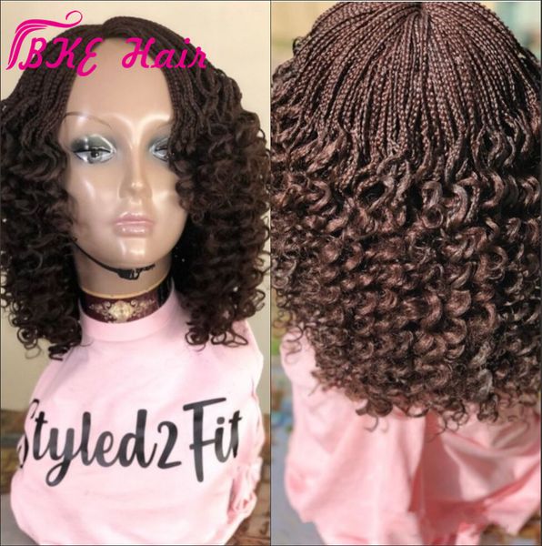 natural hairline synthetic lace front wig brown color short braided box braids wig with baby hair micro braided wigs, Black
natural hairline synthetic lace front wig brown color short braided box braids wig with baby hair micro braided wigs, Black