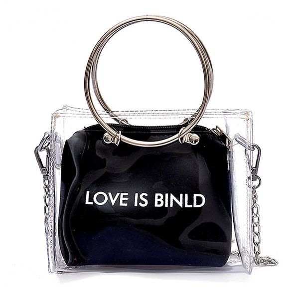 fashion women bag set transparent shoulder bag+clutch for teenage girls fashion jelly crossbody bag circle handle tote black
fashion women bag set transparent shoulder bag+clutch for teenage girls fashion jelly crossbody bag circle handle tote black