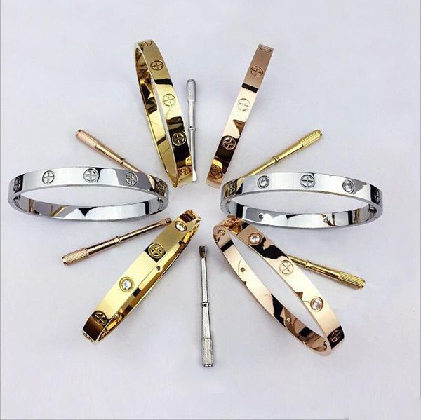 luxury mens bracelets screw stainless steel 18k gold designer jewelry love bracelet women wedding rings bracciale with original bag box, Black
luxury mens bracelets screw stainless steel 18k gold designer jewelry love bracelet women wedding rings bracciale with original bag box, Black
