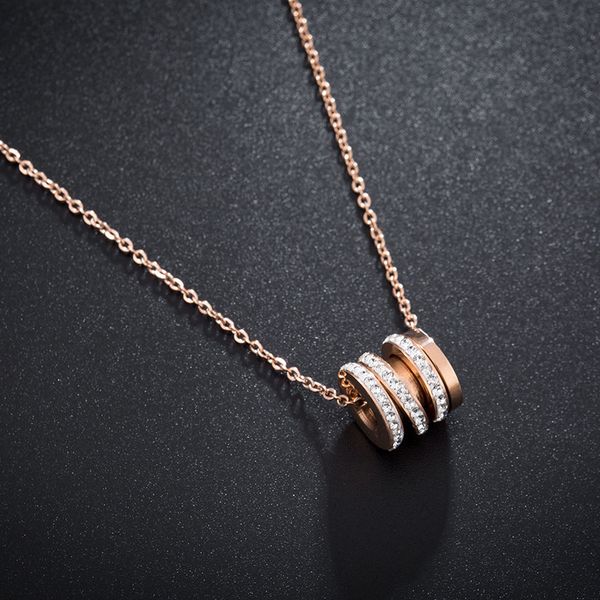 fashion brand rose gold necklace titanium steel jewelry women full diamond three rows love necklace for gift, Silver
fashion brand rose gold necklace titanium steel jewelry women full diamond three rows love necklace for gift, Silver